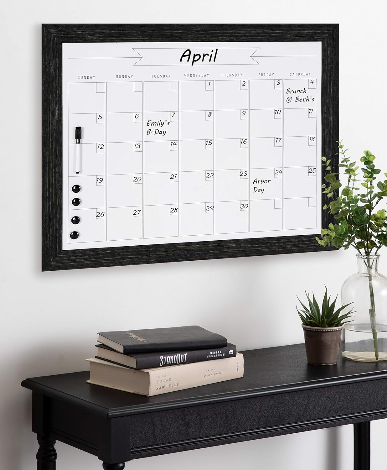 DESIGNOVATION Beatrice Framed Magnetic Dry-Erase Monthly Calendar