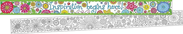 BARKER CREEK Double-Sided Border 2-Pack, Color Me! in My Garden, Decorate Galore with 70' of Border, Coordinating Designs Printed On Both Sides for Twice the Value, 3" x 70' (3659)