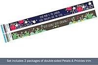 Barker Creek Double-Sided Border Set of 2, Petals & Prickles, Mixed-Design, 35' Each of 2 Designs, 70' of Double-Sided Border Total (3869)
