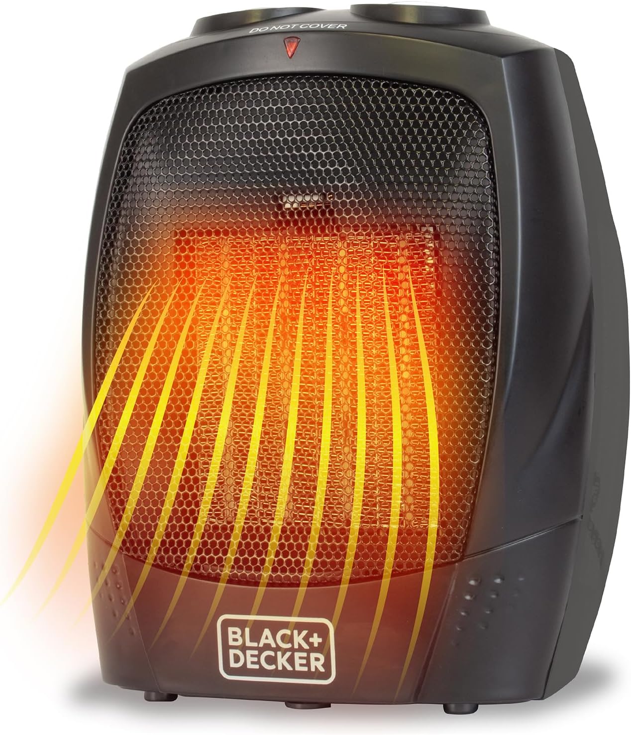 Black+Decker BHDC201 1,500-Watt Personal Ceramic Heater, 9-1/4inH x 7-5/16inW x 6-5/16inD, Black