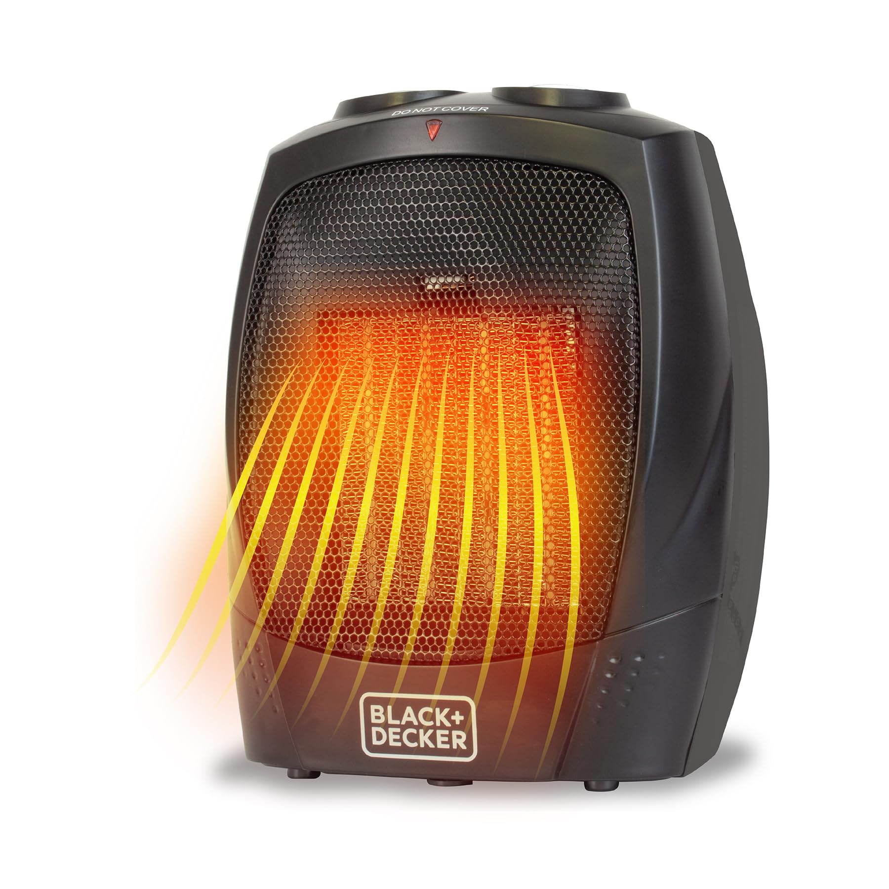 Black+Decker BHDC201 1,500-Watt Personal Ceramic Heater, 9-1/4inH x 7-5/16inW x 6-5/16inD, Black
