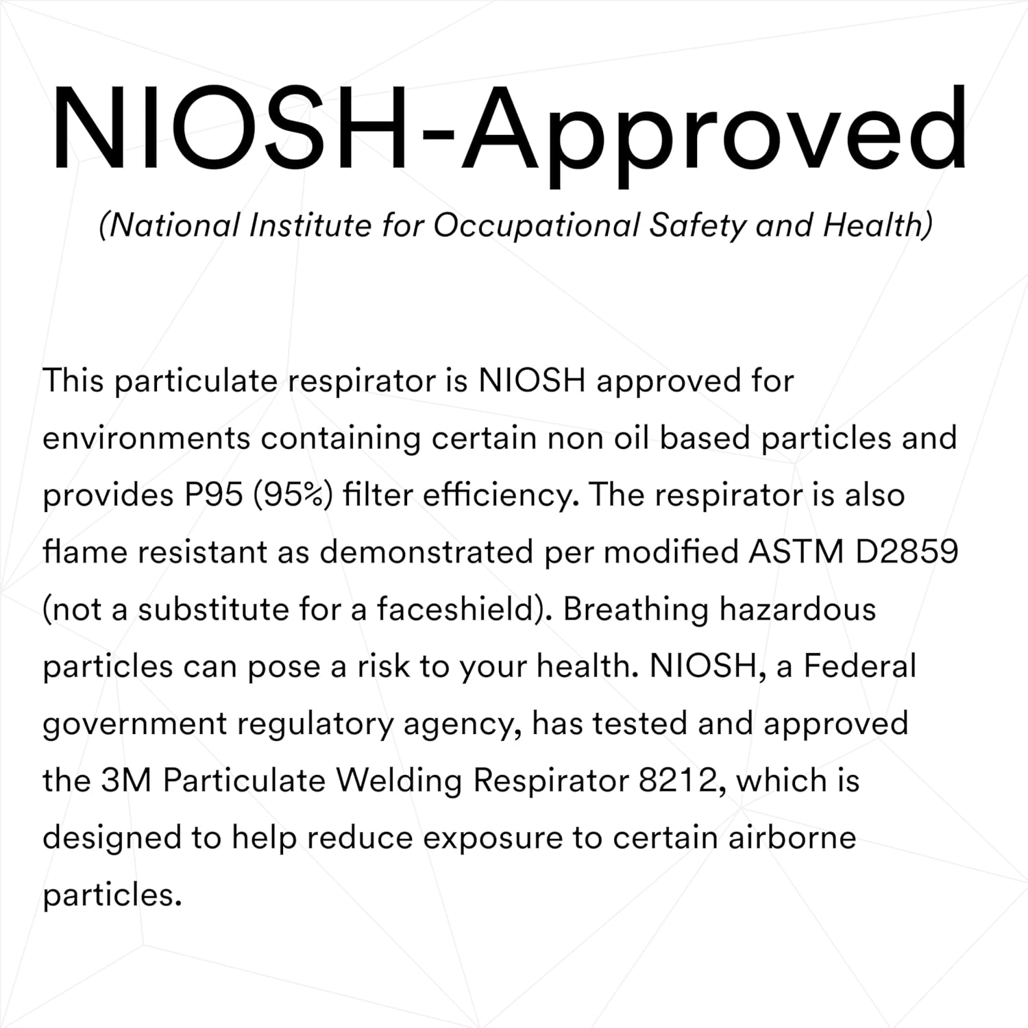 3M Particulate Welding Respirator 8212, N95 with Face Seal, NIOSH APPROVED, Pack of 10, Exhalation Valve, Adjustable Noseclip