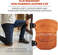 Ergodyne ProFlex 230LTR Leather Knee Pads, Heavy Duty, One Size, Brown