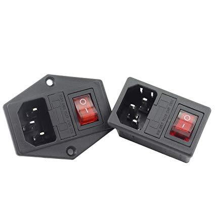 Power Socket Plugs with Fuse Holder & Light AC-01A 10A 250V Power Socket Plugs with Fuse Holder & Light AC-01A 10A 250V