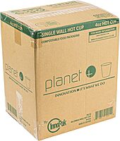 StalkMarket Planet+ 100% Compostable PLA Laminated Hot Cup, 4-Ounce, 1000-Count Case
