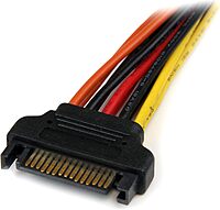 StarTech.com 6in Latching SATA Power Y Splitter Cable Adapter - M/F - 6 inch Serial ATA Power Cable Splitter