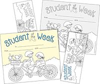BARKER CREEK Recognition Awards and Bookmarks, Color Me Student of The Week, Awards are 6-3/8" x 5-1/2", Bookmarks are 2-1/8" x 5-1/2", 30/Pack (430)