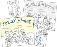 BARKER CREEK Recognition Awards and Bookmarks, Color Me Student of The Week, Awards are 6-3/8" x 5-1/2", Bookmarks are 2-1/8" x 5-1/2", 30/Pack (430)