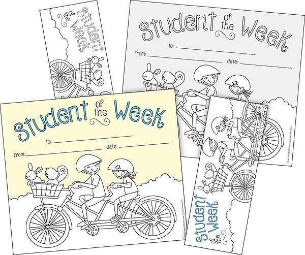 BARKER CREEK Recognition Awards and Bookmarks, Color Me Student of The Week, Awards are 6-3/8" x 5-1/2", Bookmarks are 2-1/8" x 5-1/2", 30/Pack (430)