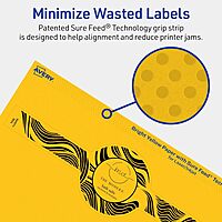 Avery Printable Wraparound Band Labels, Sure Feed Technology, 2-3/8" x 8", Bright Yellow, Cigar