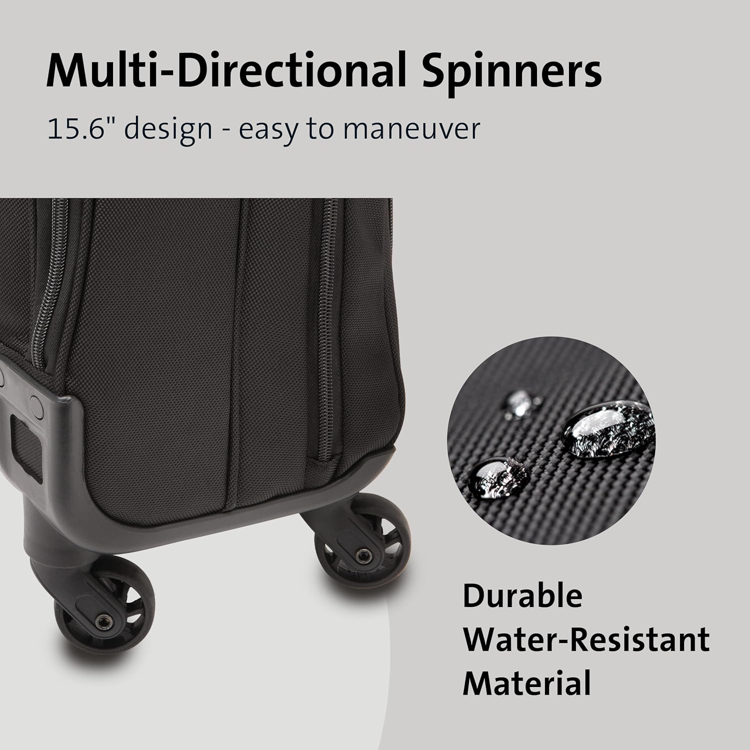 Kensington Contour 2.0 Laptop Rolling Bag, Briefcase, Laptop Spinner, 15.6”, Water Resistant