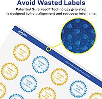 AVERY Glossy Clear Starburst Labels 1.75" - Sure Feed Technology, Print-to-The-Edge