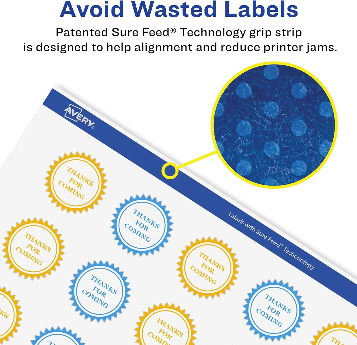 Avery Glossy Clear Starburst Labels, Sure Feed Technology, 2.25", 120 Glossy Clear Labels, Print-to-The-Edge
