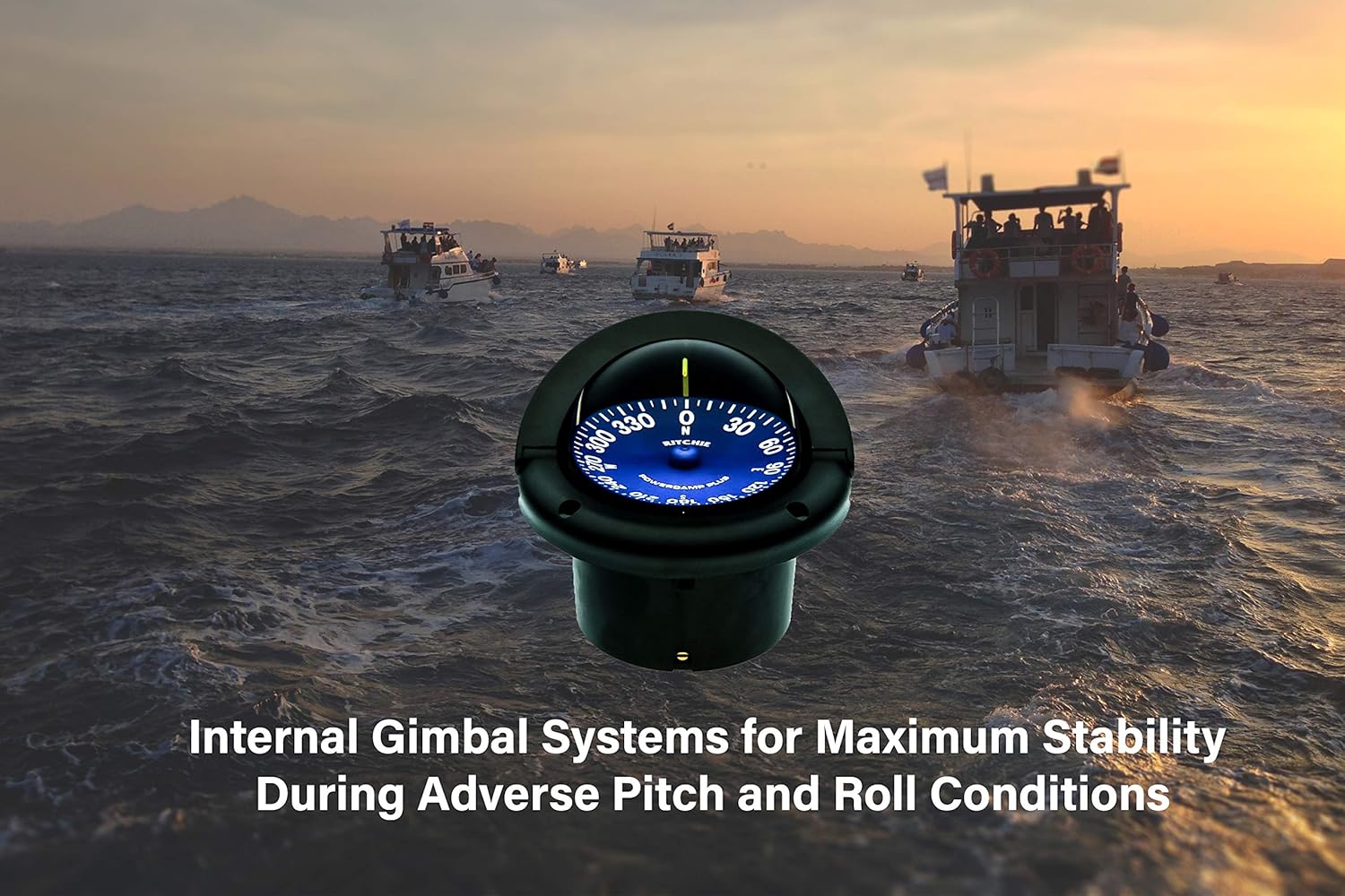 Ritchie SS-2000 SuperSport Compass, Flush Mount, 4.5" Dial, Black