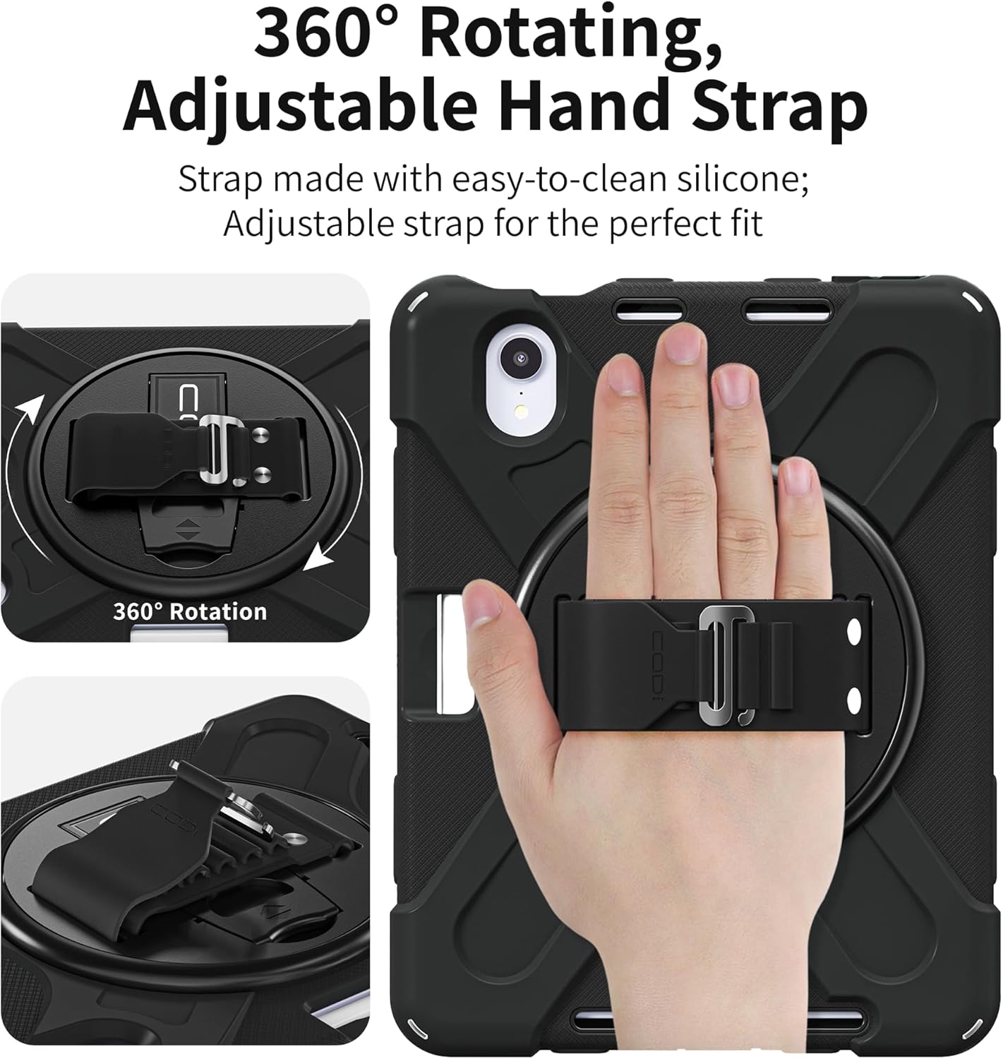 CODi Rugged Case for iPad Mini 6/iPad Mini A17 Pro | 360° Protection, Drop-Test Certified, Rotating Kickstand