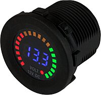 Sea-Dog Round Voltage Meter DC - 5V-15V w/Rainbow Dial