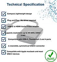 C2G CG26935USB-C to 4k60Hz HDMI Adapter, Black