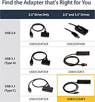 StarTech USB 3.1 (10Gbps) to SATA Adapter Cable for 2.5/3.5 Drives