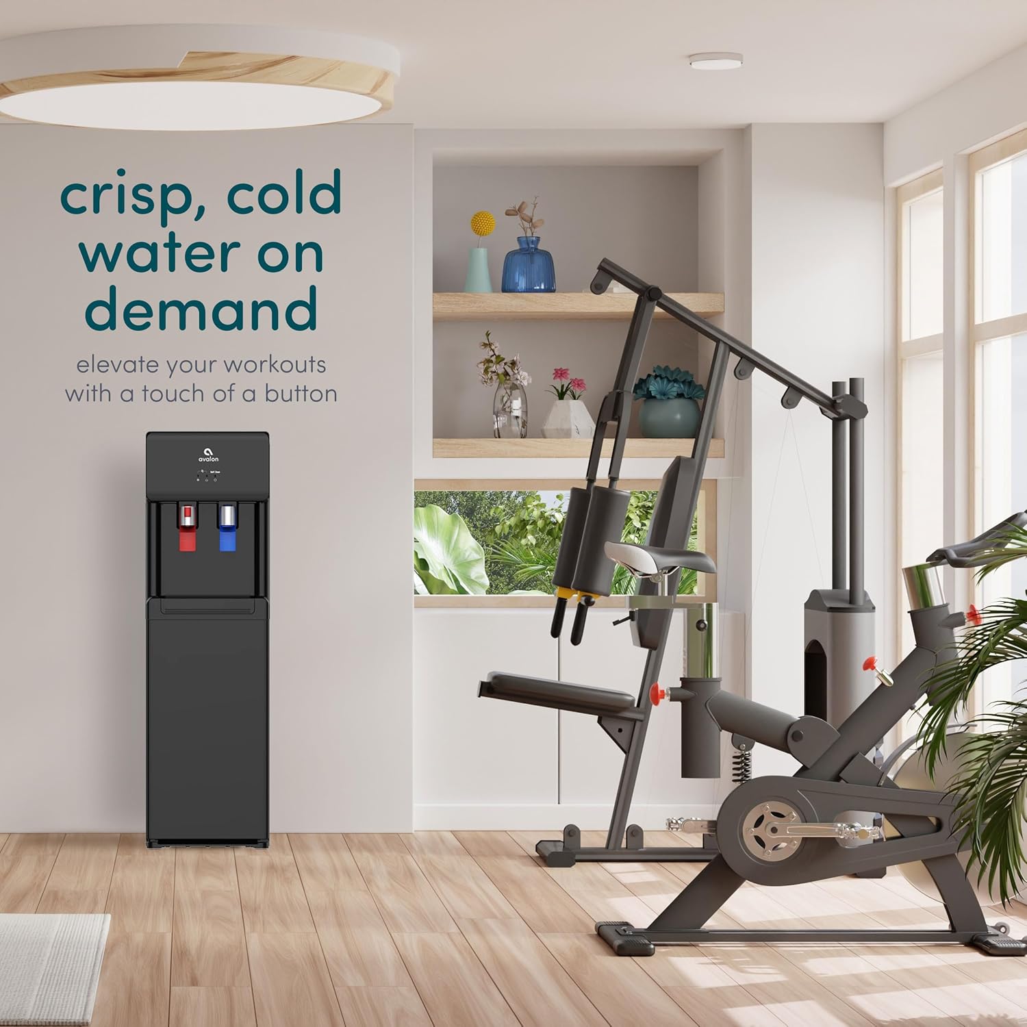 Avalon A6BLWTRCLRBLK Touchless Bottom Loading Cooler Dispenser-Hot & Cold Water, Child Safety Lock, Innovative Slim Design