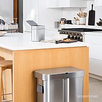 simplehuman Compost Caddy, Detachable and Countertop Bin, 4 Liter / 1.06 Gallon, Brushed Stainless Steel