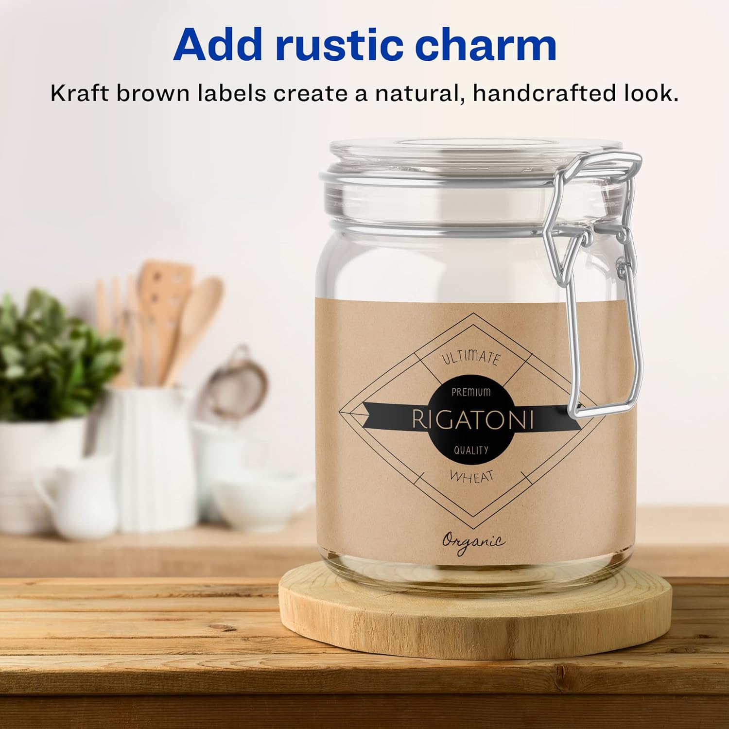 AVERY Kraft Brown Rectangle Labels, Sure Feed Technology, 4.75" x 7.75", Print-to-The-Edge, Laser/Inkjet Printable