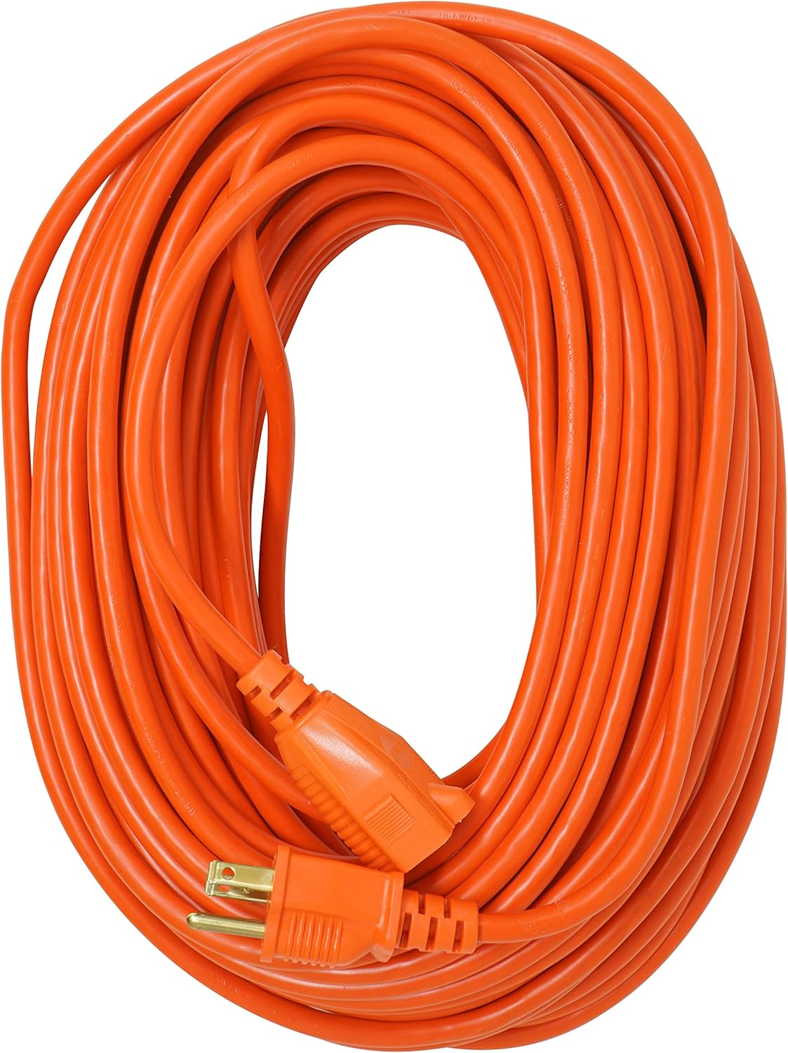 Heavy Duty Outdoor vinyl Power Extension Cord SJTW, Orange, 16/3, 100 FT. 100-Feet