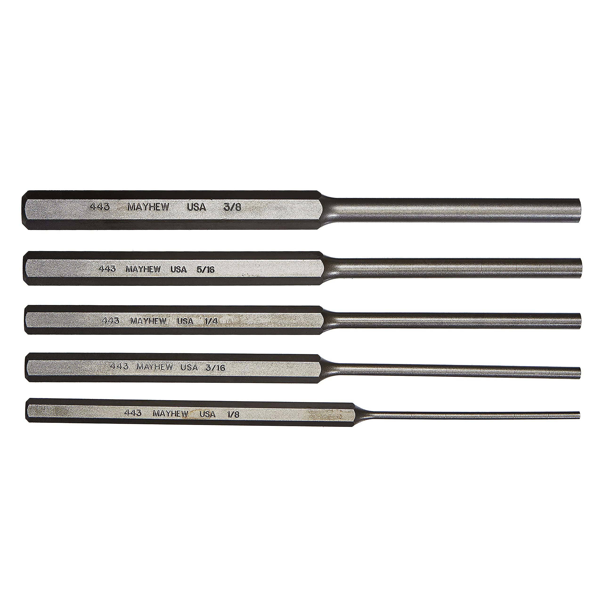 Mayhew Select 76065 446-K Long Pin Punch Kit, 5-Piece