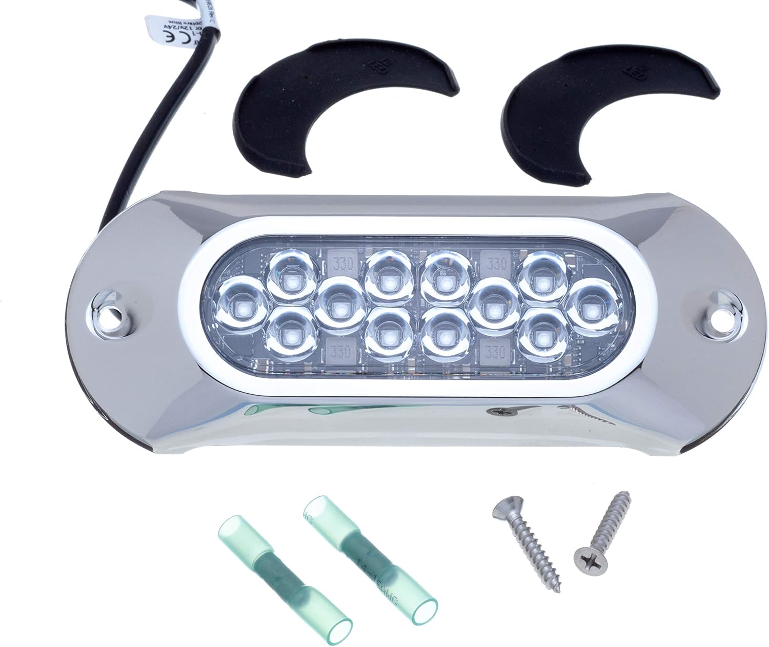 Attwood 65UW12B-7 Lightarmor Ultra-Bright 12-LED 1,650 Lumen Underwater Light, Sapphire Blue