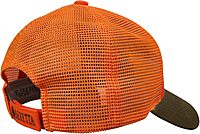 Beretta Men's Tobacco/Blaze Orange Upland Mesh Back Hunting Trucker Hat with Waxed Cotton Bill and Velcro Closure, One Size