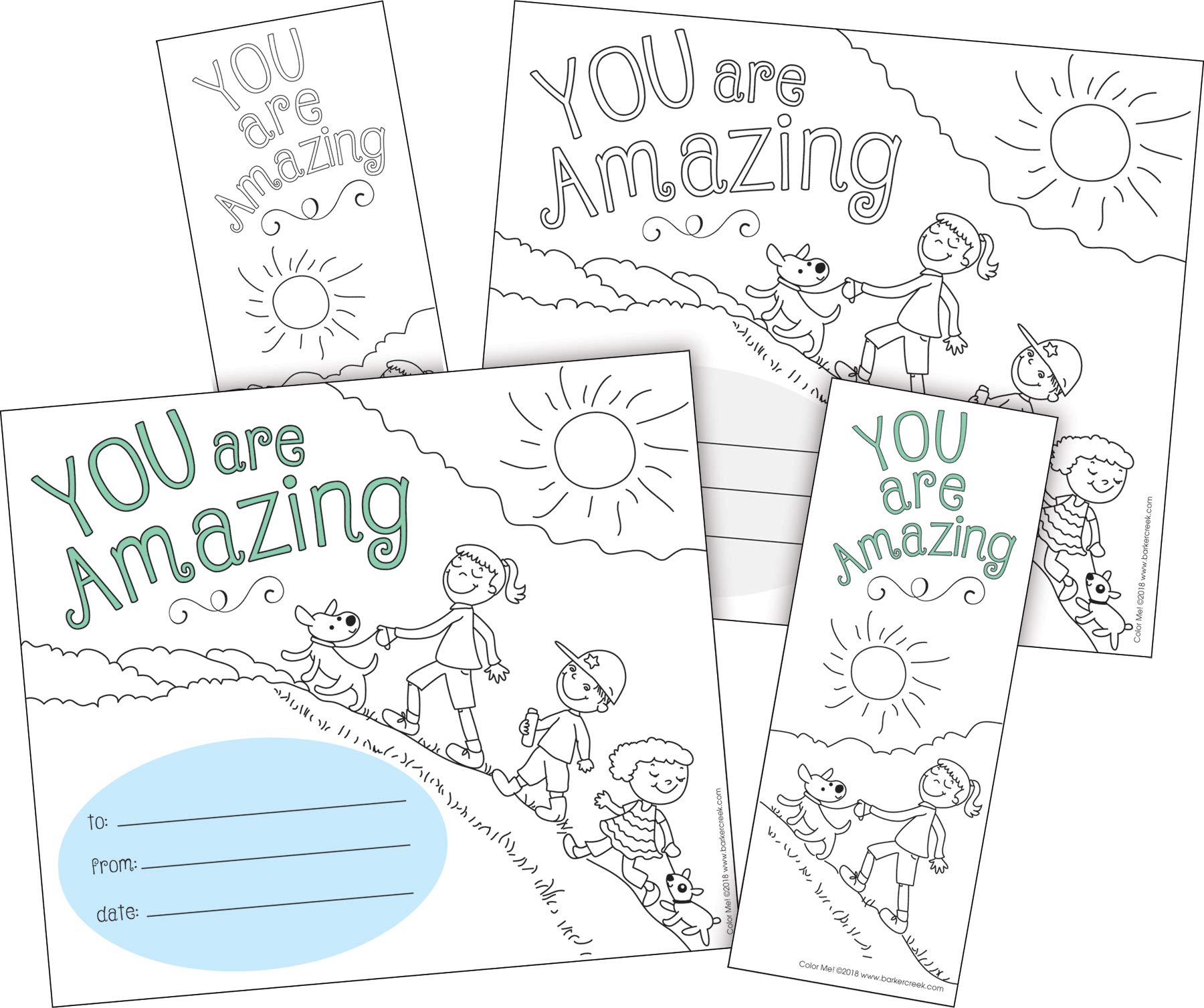 BARKER CREEK Recognition Awards and Bookmarks, Color Me You are Amazing