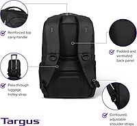 Targus Legend IQ Laptop Backpack Travel Backpack for Laptops up to 16-Inches Backpack for Men and Women, Black (TSB705US) Legend Iq Backpack