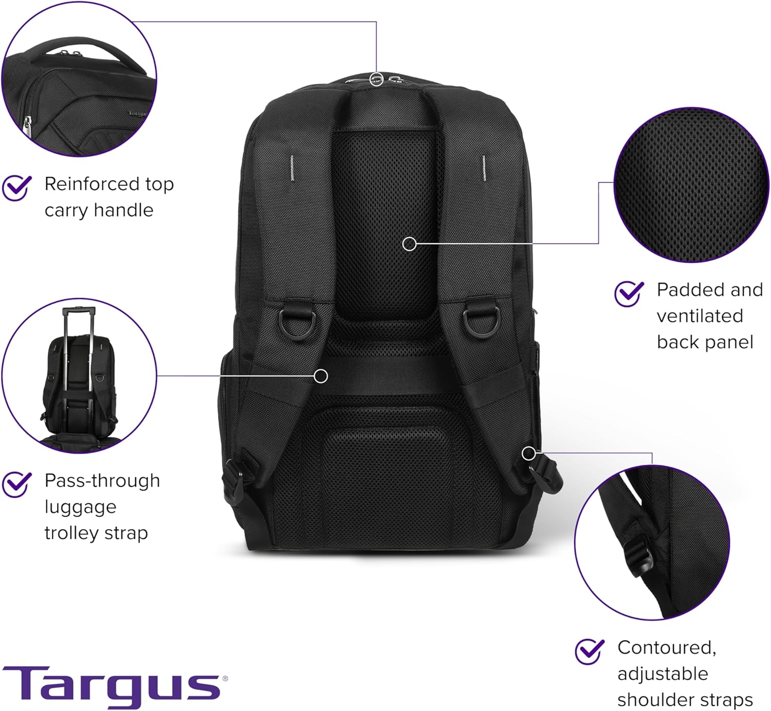 Targus Legend IQ Laptop Backpack Travel Backpack for Laptops up to 16-Inches Backpack for Men and Women
