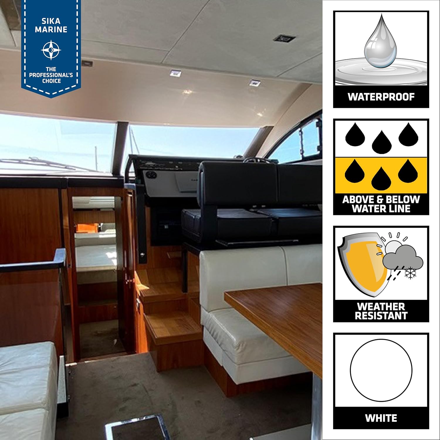 Sikaflex-291 LOT White, General All-Purpose Fast Cure Marine Adhesive and Sealant. Polyurethane Sealant for Boats