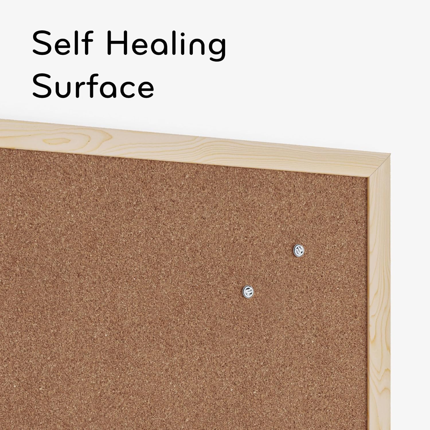 U Brands Cork Bulletin Board with Wood Frame