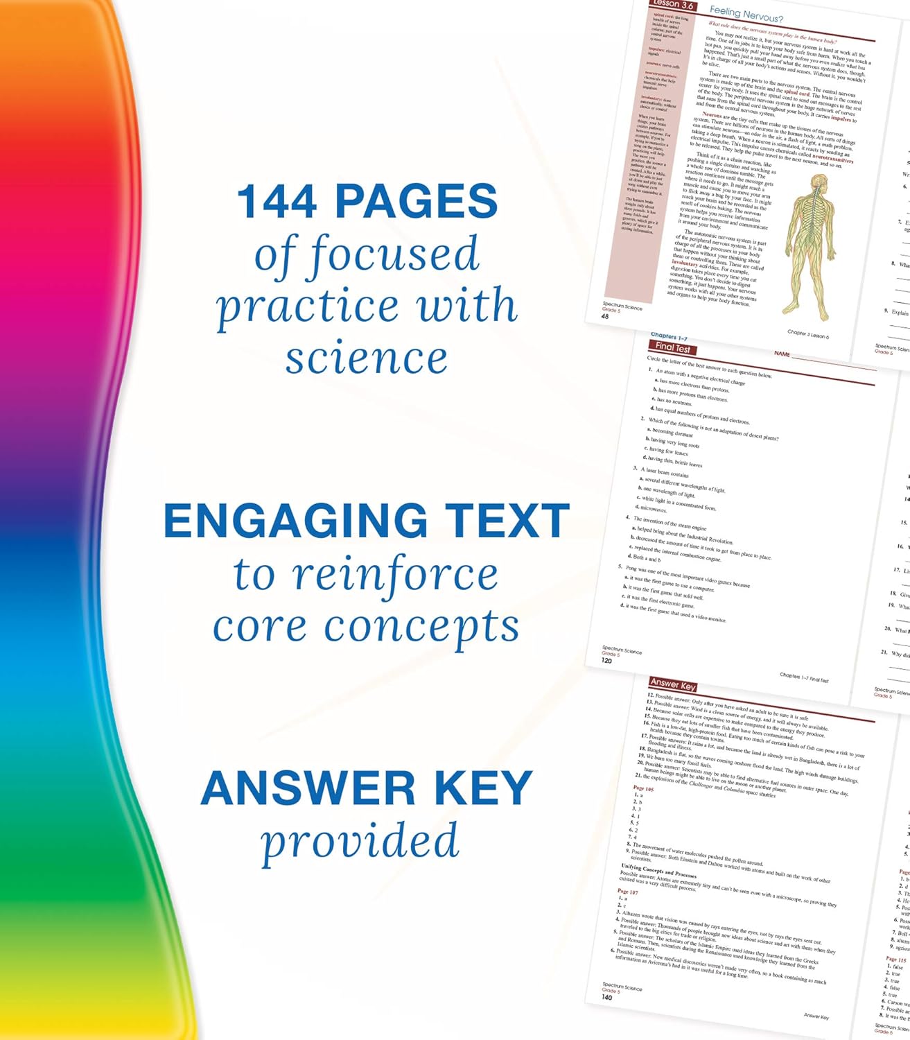 Spectrum 5th Grade Science Workbooks, Ages 10 to 11, 5th Grade Science, Research Safety Tips and Physical, Earth, Space