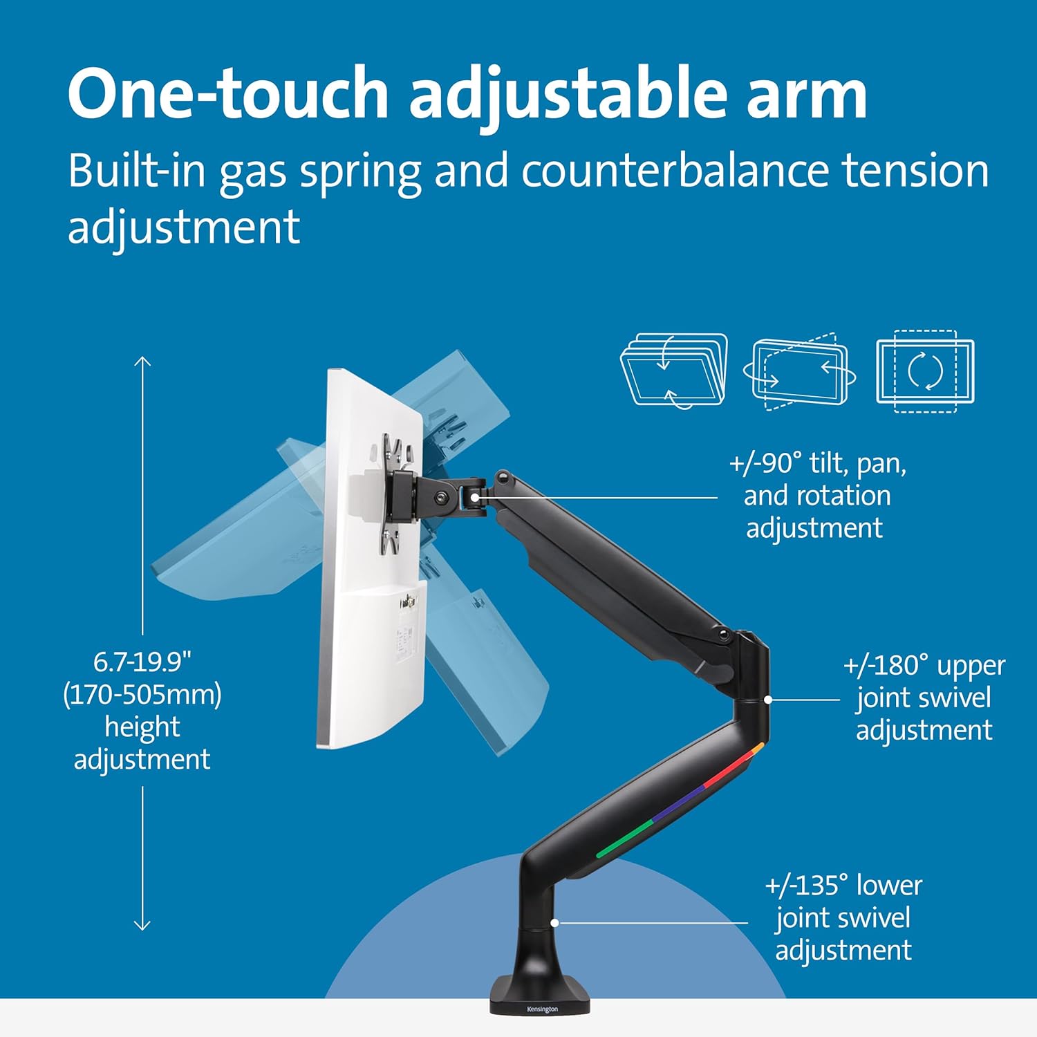 Kensington SmartFit One-Touch Height Adjustable Monitor Arm