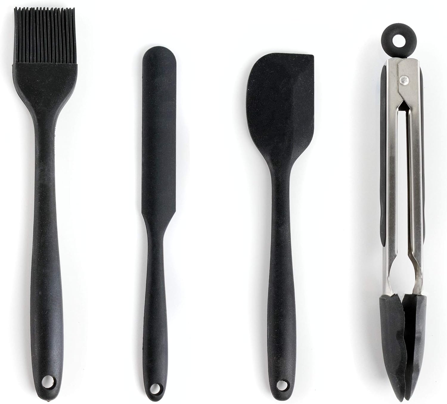 MegaChef Tool Black Utensil Set, 14 Piece, Gray and Stainless Steel