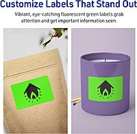 Avery Printable Rectangle Labels, Sure Feed Technology, 2" x 4", Neon Green, Laser/Inkjet Printable