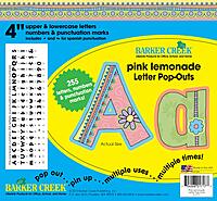 Barker Creek Letter Pop-Outs, 4" Pink Lemonade, Multicolor Designer Letters for Bulletin Boards, Breakrooms, Reception Areas