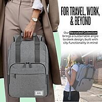 Solo New York Laptop Backpack for Women & Men -Carry On Bookbag for Travel & Work, Lightweight Bag, Side Mesh Pockets