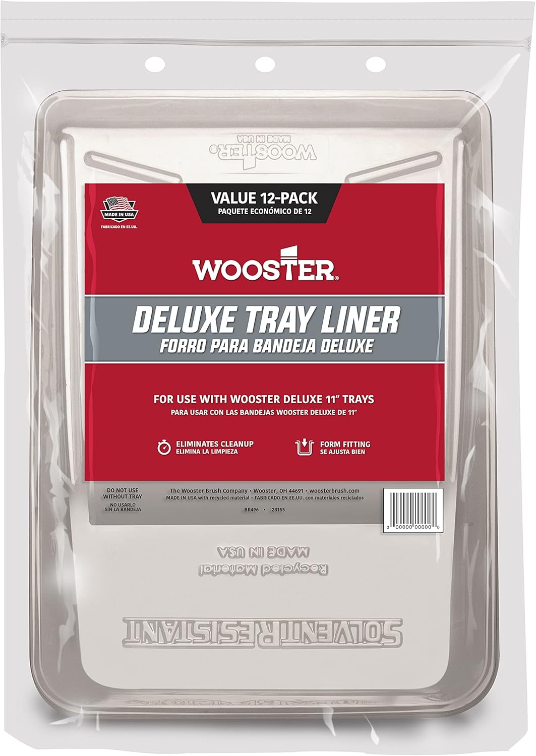 11" Wooster BR496 Wooster Deluxe Tray Liner, 12-Pack