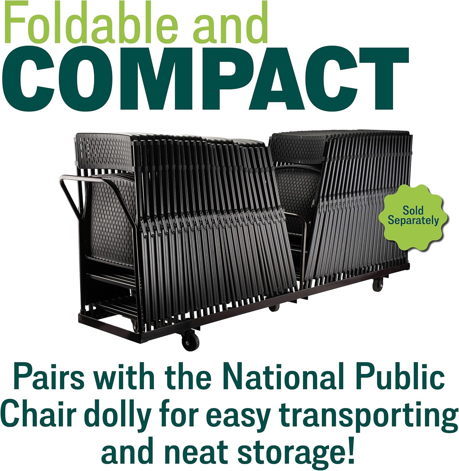 NATIONAL PUBLIC SEATING 1200 Series Padded Vinyl Folding Chairs - Set of 4