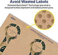Avery Kraft Brown Lollipop Labels, Sure Feed Technology, 1.5" x 4", Print-to-The-Edge, Laser/Inkjet Printable