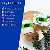 Avery Printable Rectangle Labels, Sure Feed Technology, 2" x 2-5/8", Neon Green Labels, Laser/Inkjet Printable, 150 Total