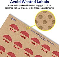 Avery Kraft Brown Starburst Labels, Sure Feed Technology, 1", 720 Kraft Brown Labels, Print-to-The-Edge, Laser/Inkjet Printable 720 labels
