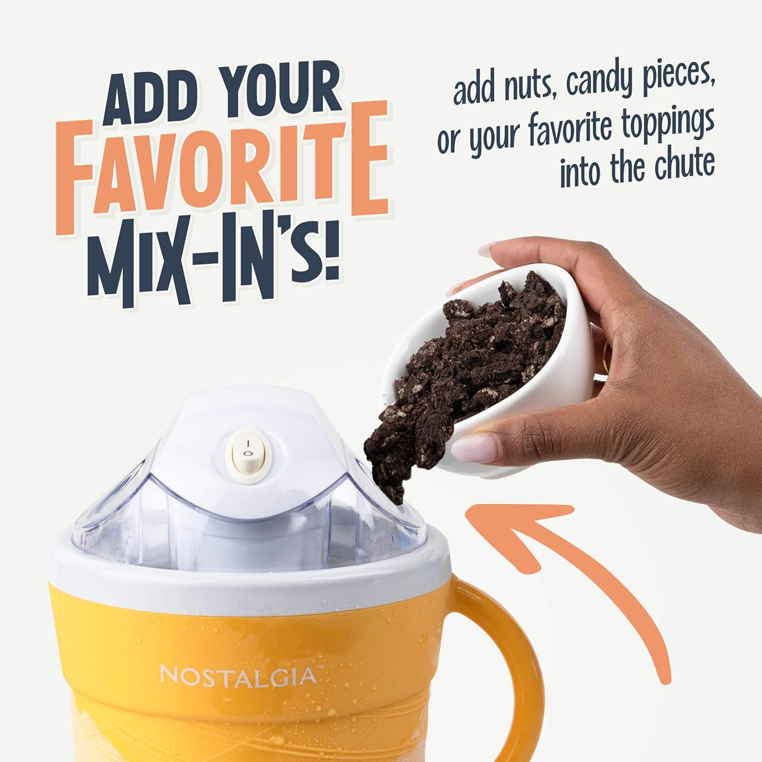 Nostalgia Electric Ice Cream Maker - Old Fashioned Soft Serve Ice Cream Machine Makes Frozen Yogurt - 1.5 Quart Tan