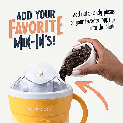 Nostalgia Electric Ice Cream Maker - Old Fashioned Soft Serve Ice Cream Machine Makes Frozen Yogurt or Gelato in Minutes - Fun Kitchen Appliance - Modern Style - Tan - 1.5 Quart 1.5 Quart Tan