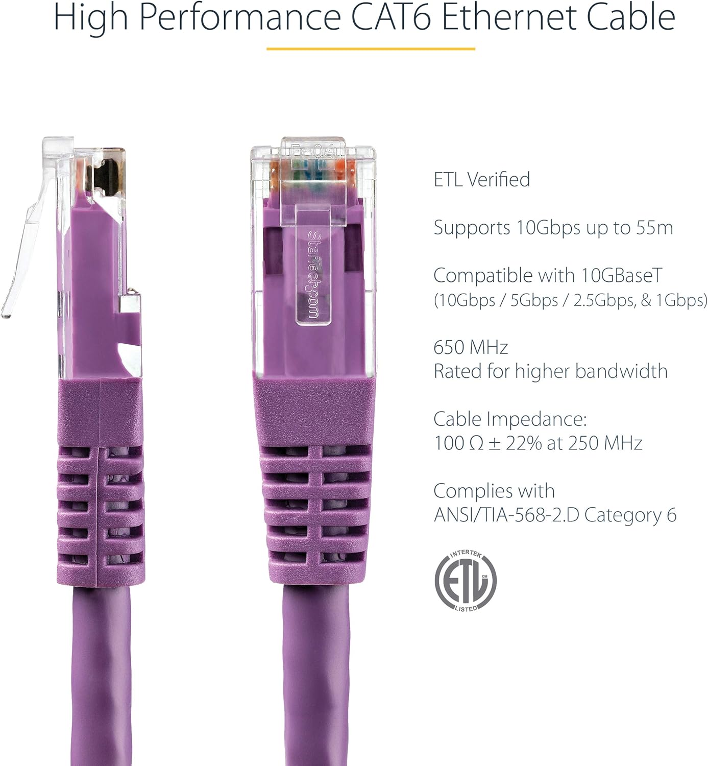 StarTech.com CAT6 Ethernet Patch Cable - Molded RJ45 UTP