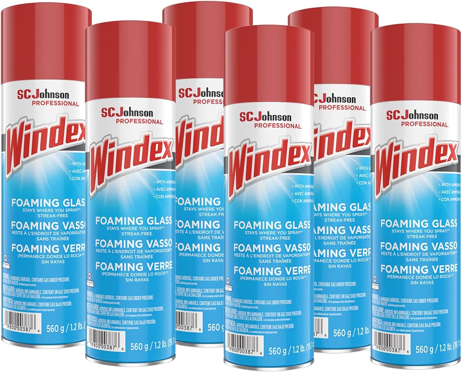 Windex Foaming Glass Cleaner - 19.7 fl oz (0.6 quart) - Streak-free, Versatile, Drip-free - White - 1 Each