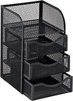 Mind Reader Desktop Accessory Storage, Paper Binder Clip Basket, Workspace, Office, Metal Mesh, 4.75"L x 5"W x 8"H, Black